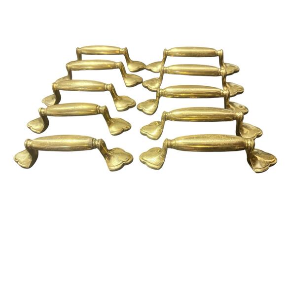 Set Of 45 Brass MCM Vintage Pull‎ Handles Cabinets Drawers Kitchen Cottage Count - Picture 1 of 3